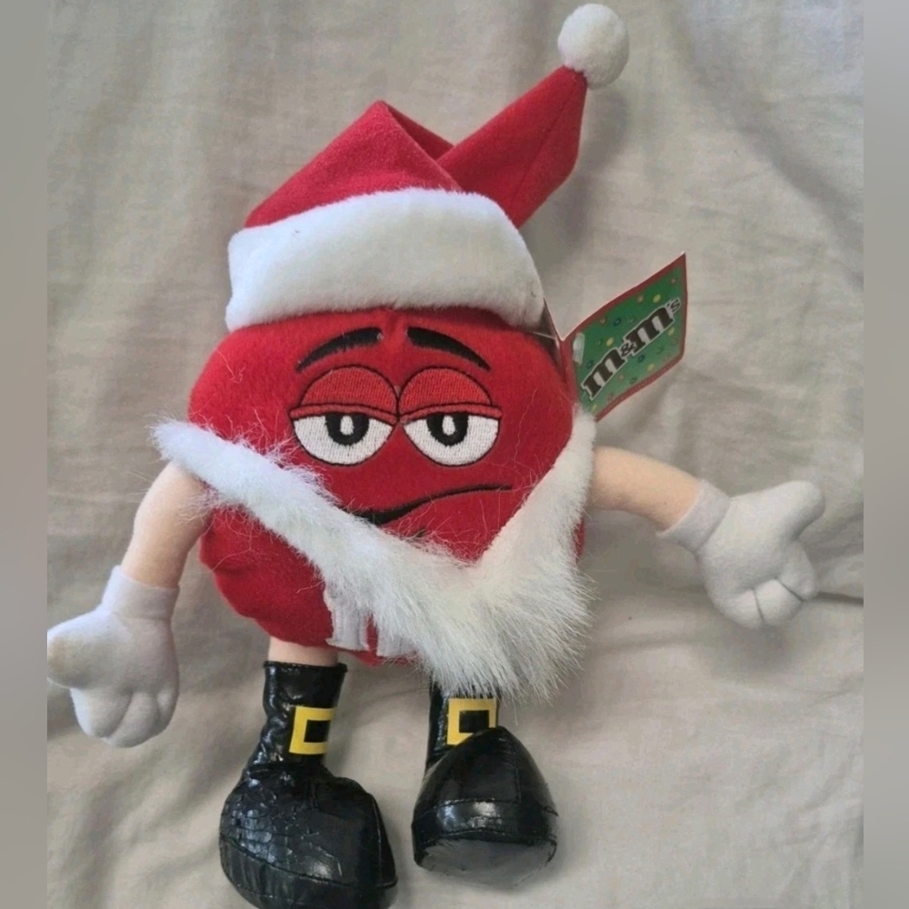  2004 M&M's Red Candy Santa Christmas Plush Figure. Appr. 10"